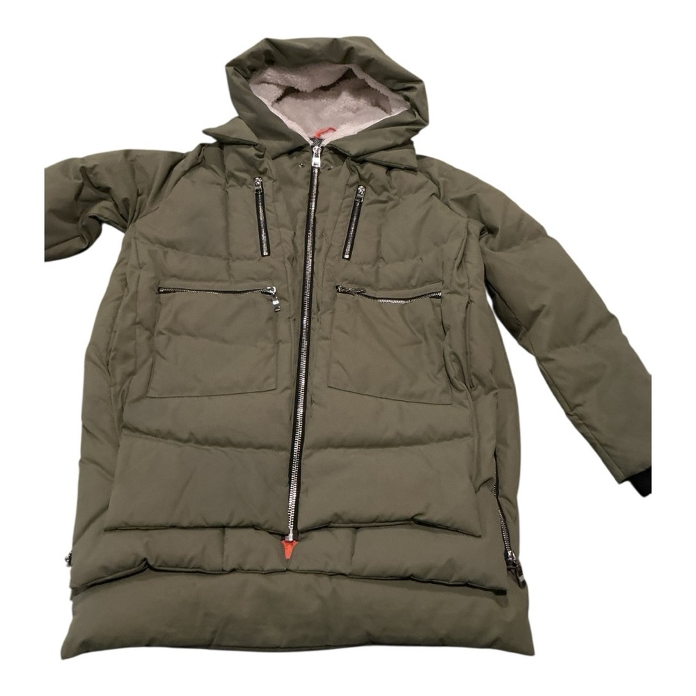 Orolay Women’s Olive Green Puffer Jacket Size Small Hooded Winter Coat - Picture 8 of 12